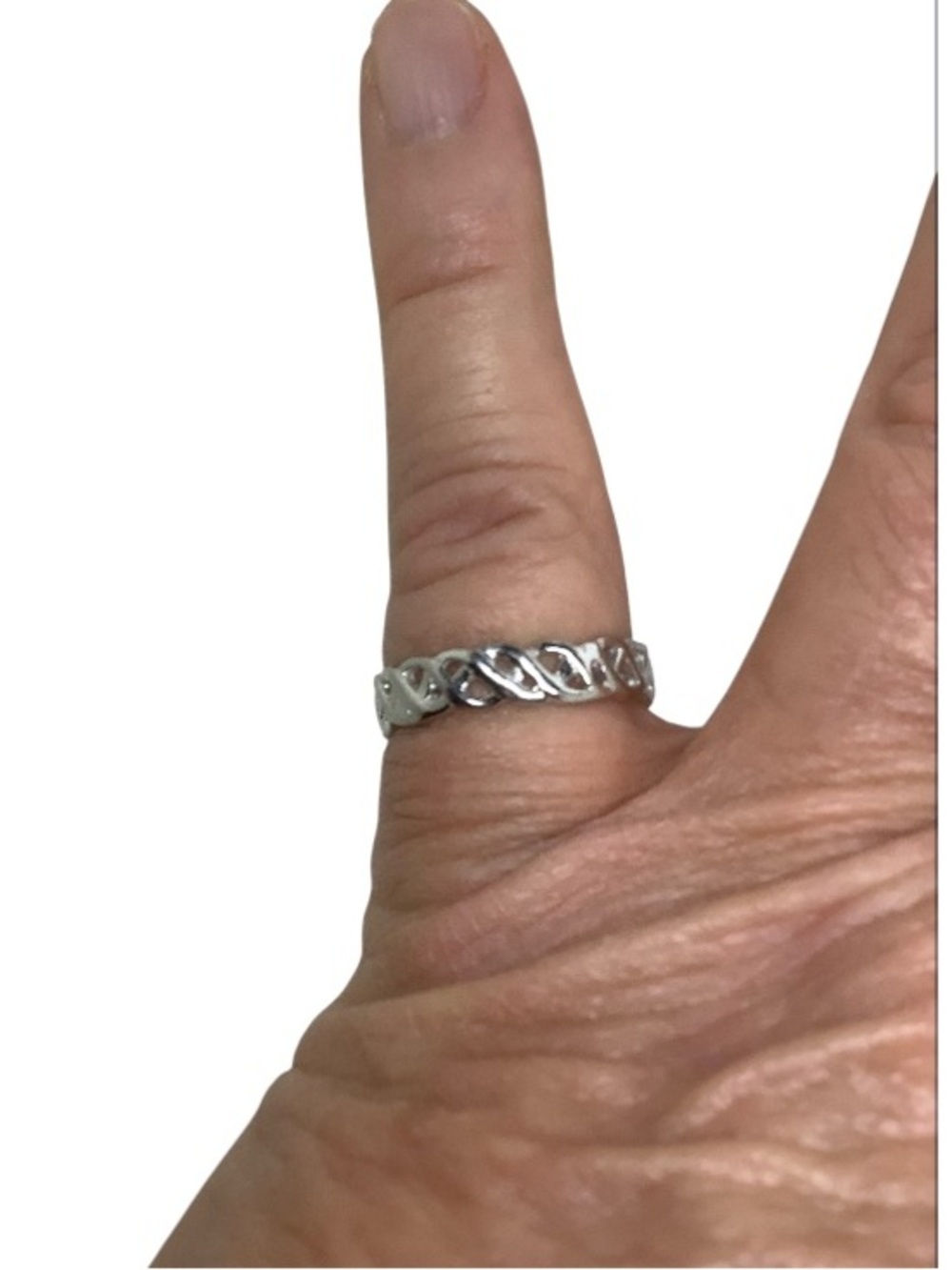 Sterling Silver Braided Band Ring – Size 8 (Unisex)